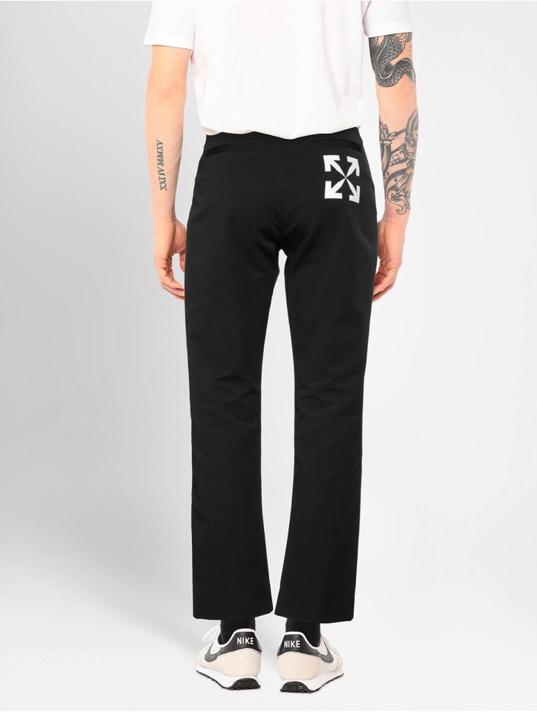 Off-White Black Straight-Leg Jeans With White Arrow Motif